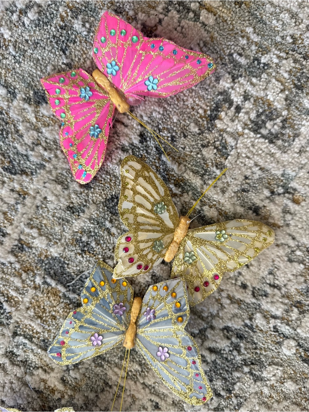 Decorative Butterfly Garland 6 feet long - Pink, Gold, White, Mint